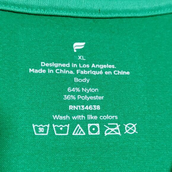 Fabletics Mens Golf Polo Shirt The Training Day Size XL Green Active Wicking - Picture 6 of 10